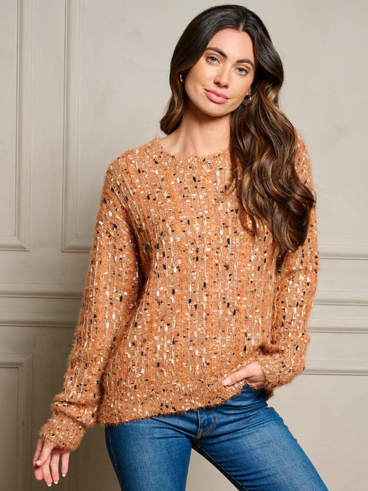 Fuzzy Shimmer Pullover Sweater