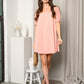 Square Neck Puffed Sleeved Tunic Dress - Multiple Color Options