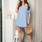 Square Neck Puffed Sleeved Tunic Dress - Multiple Color Options