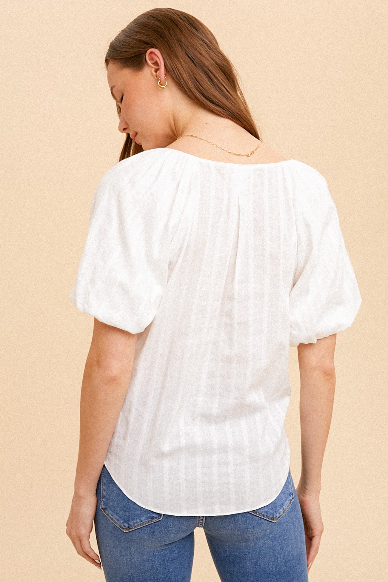 Puff Sleeve Button Down Blouse