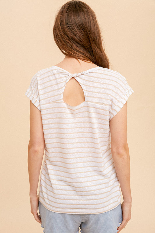 Twist Back Striped Tee