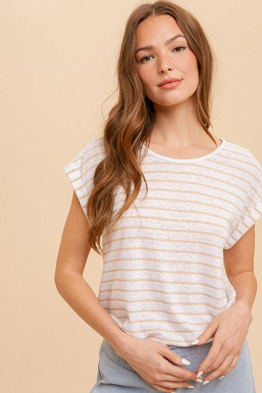 Twist Back Striped Tee