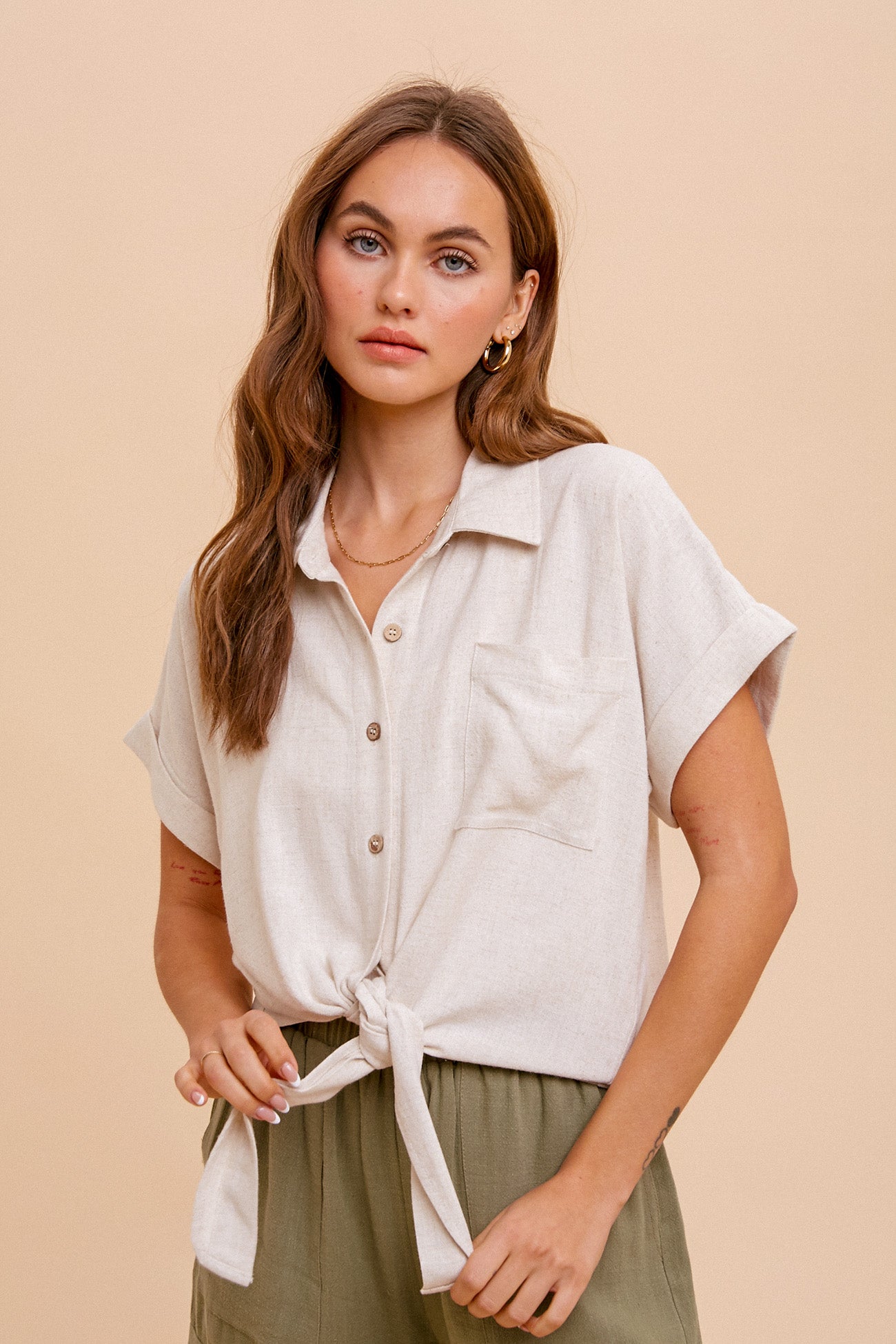 Linen Button Down Top