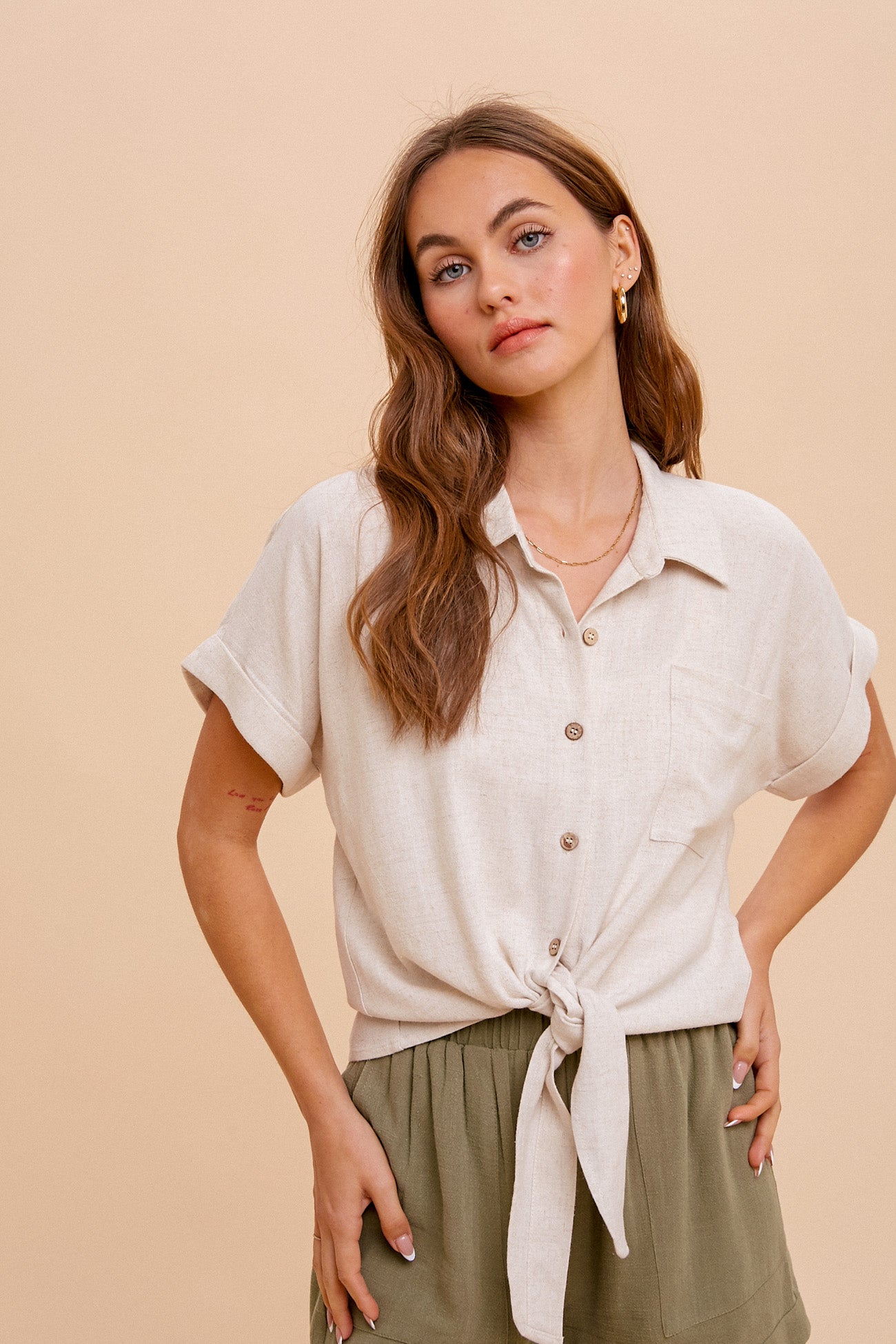 Linen Button Down Top