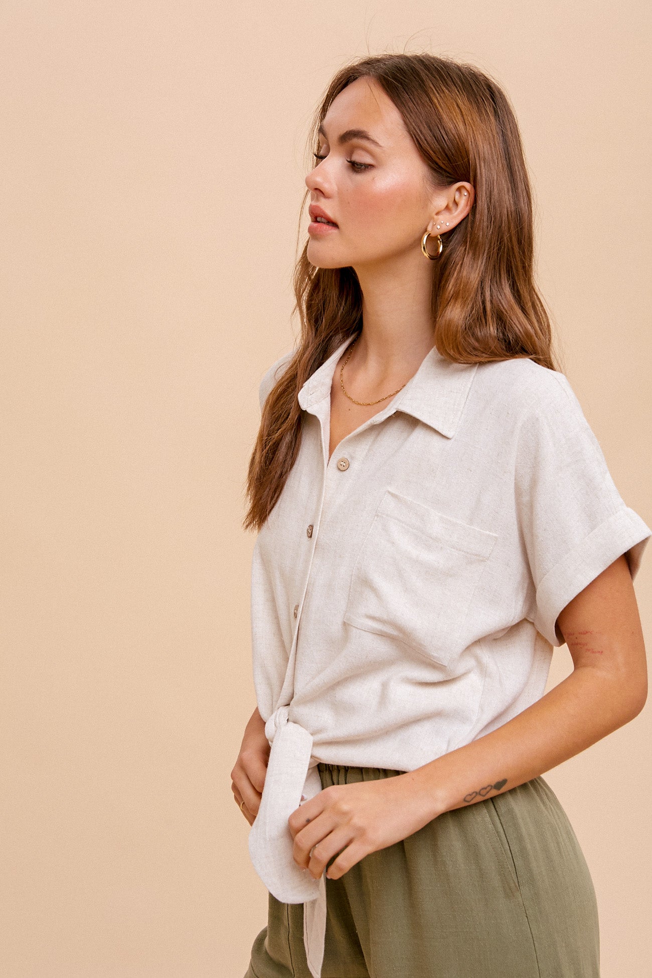 Linen Button Down Top