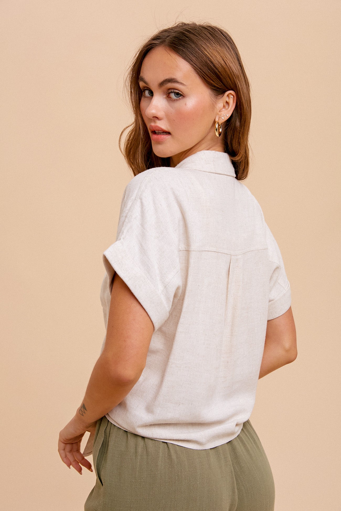 Linen Button Down Top