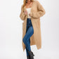 Waffle Knit Textured Sleeve Long Cardigan