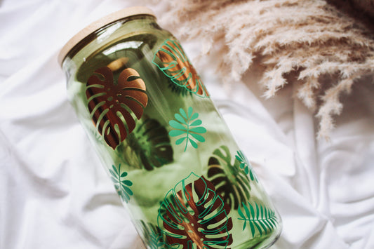 Monstera Leaf Glass Cup