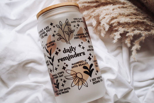 Daily Reminders Glass Cup