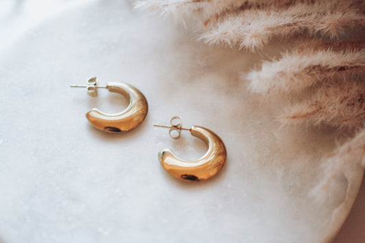 Thick Half Hoops - Gold