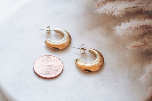 Thick Half Hoops - Gold