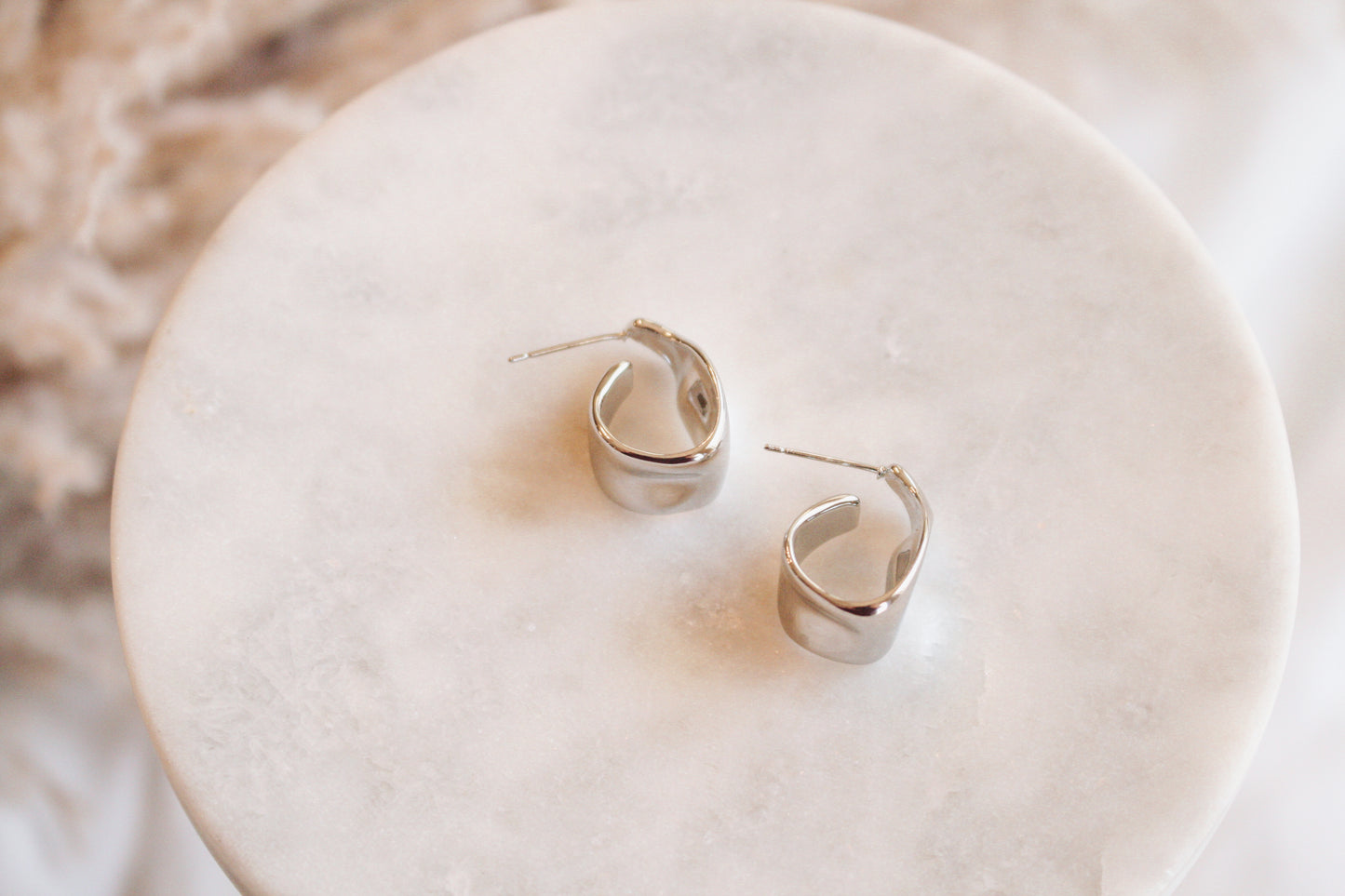 Silver Thick Hammered Studs