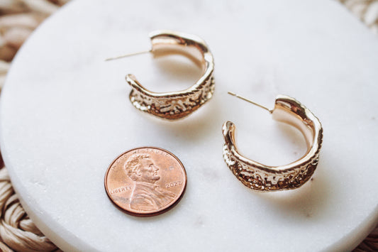 Medium Sized Textured Hoops