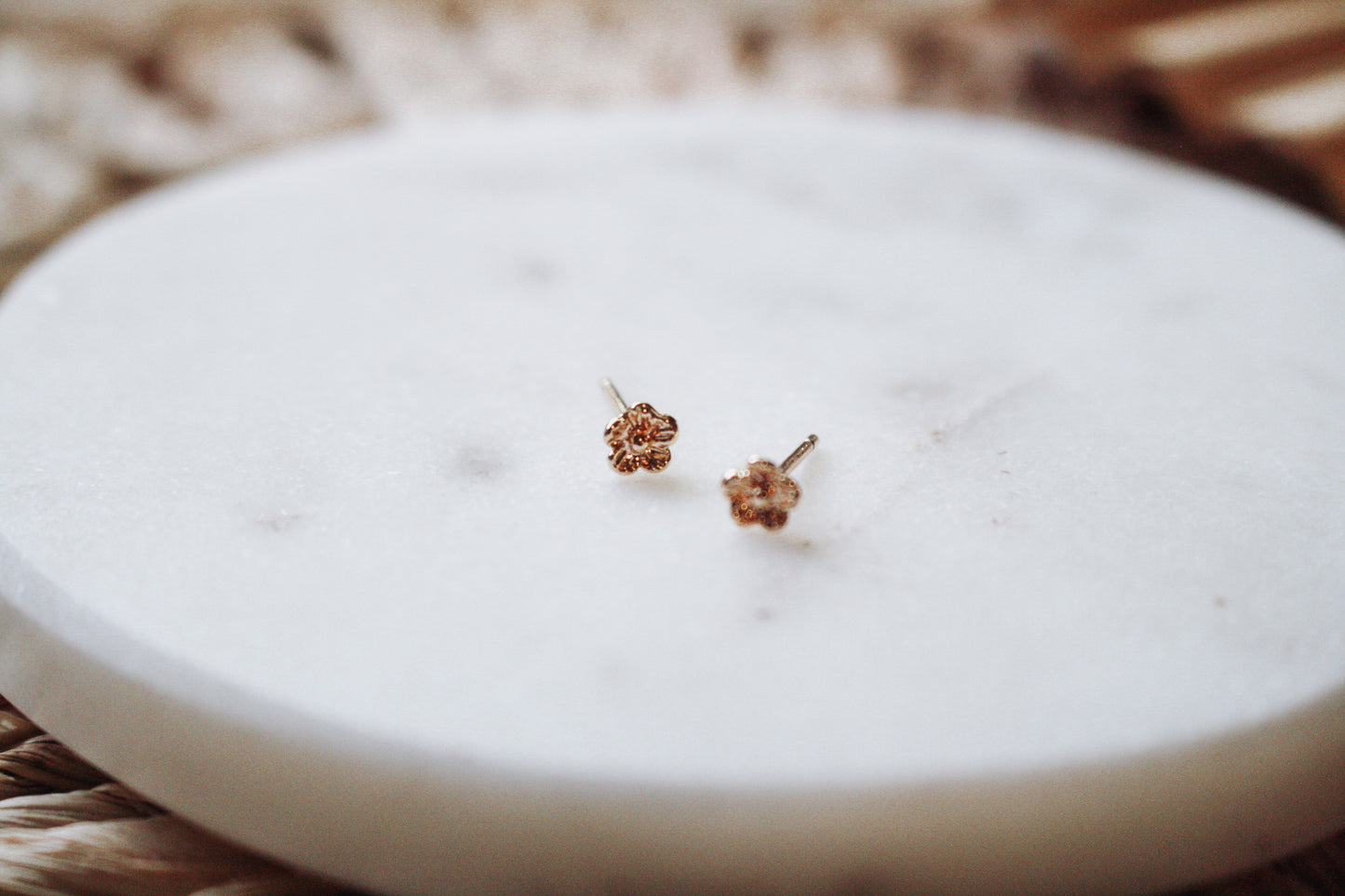 Mini Gold Floral Studs