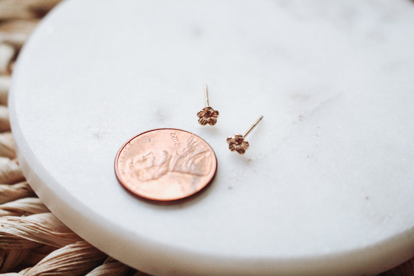 Mini Gold Floral Studs