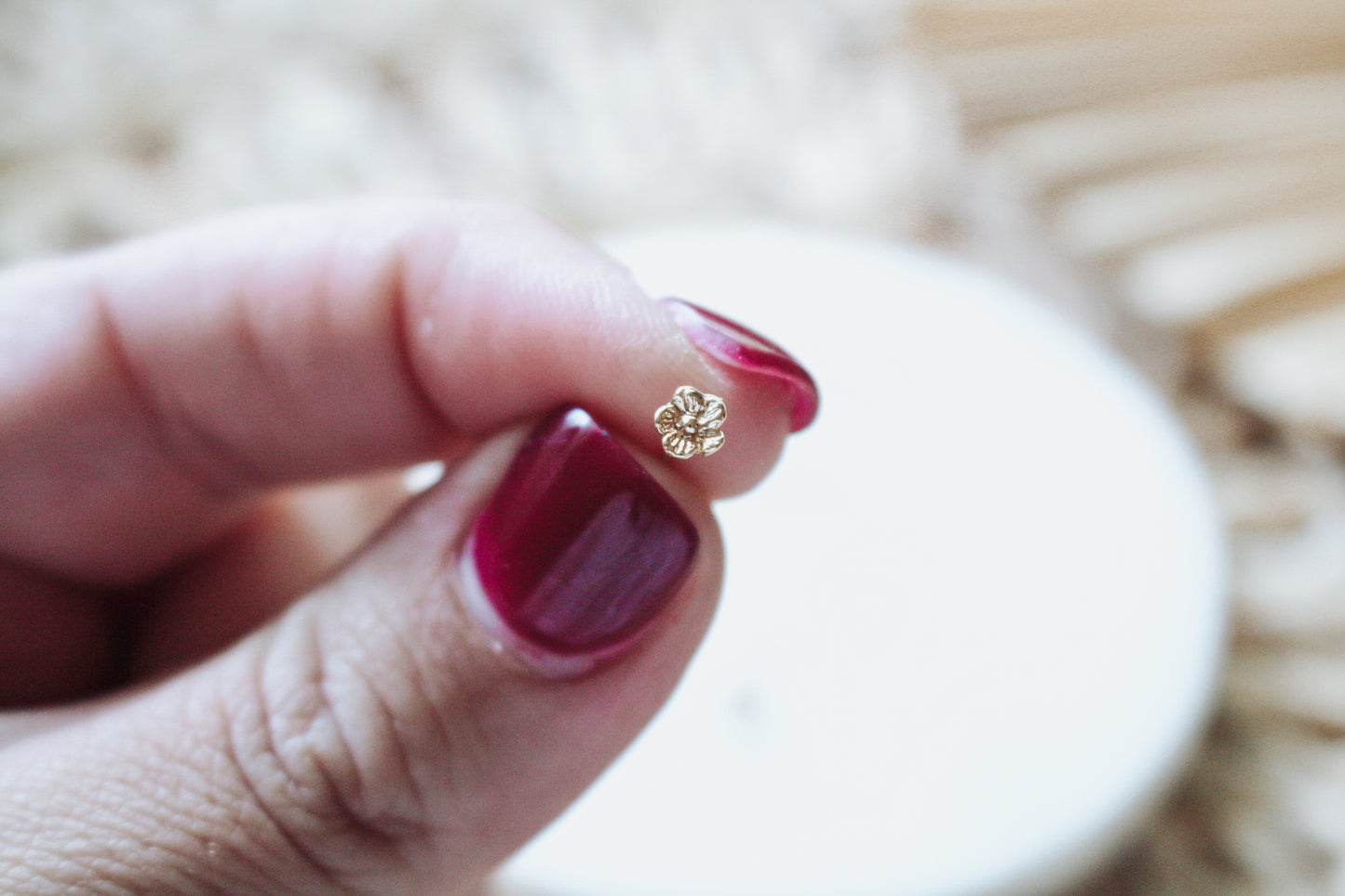 Mini Gold Floral Studs