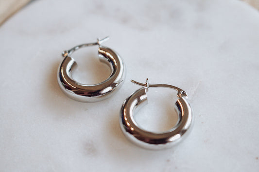 Thick Small Hoops - Silver