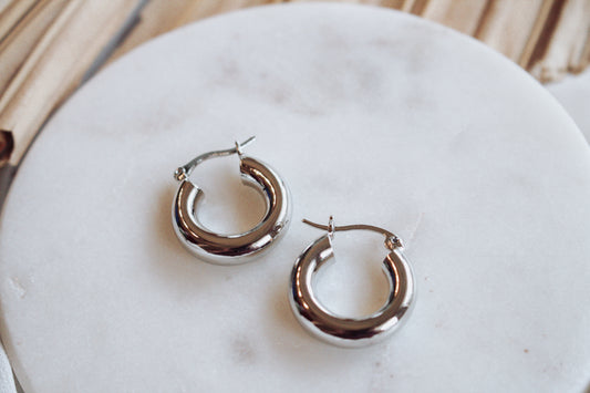 Thick Small Hoops - Silver