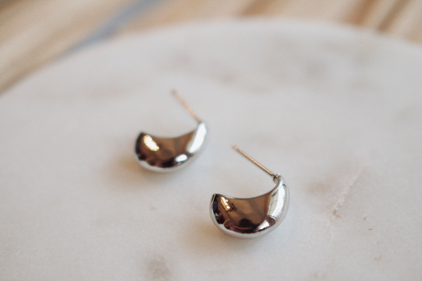 Teardrop Hoops - Silver