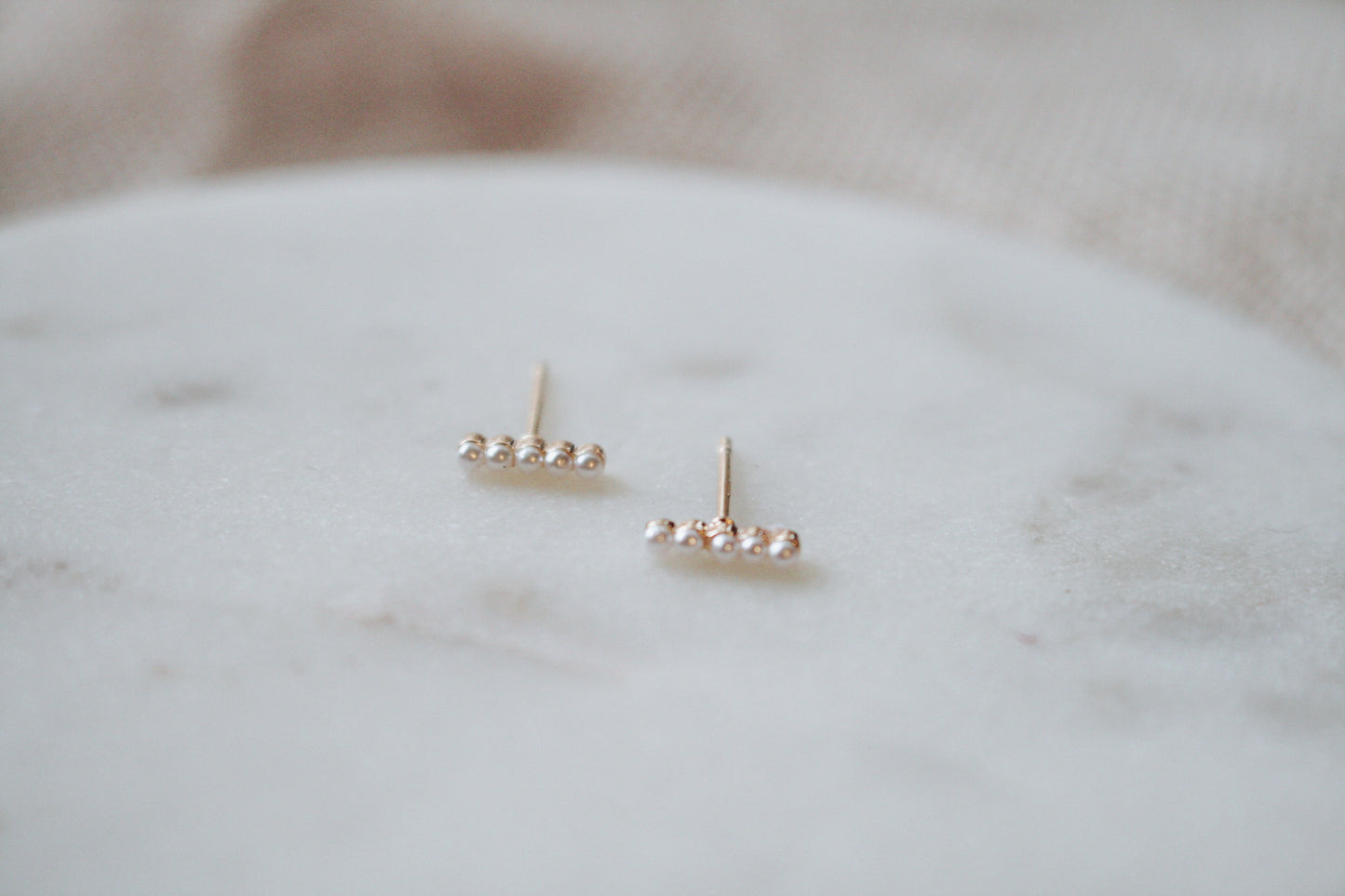 Mini Pearl Bar Studs