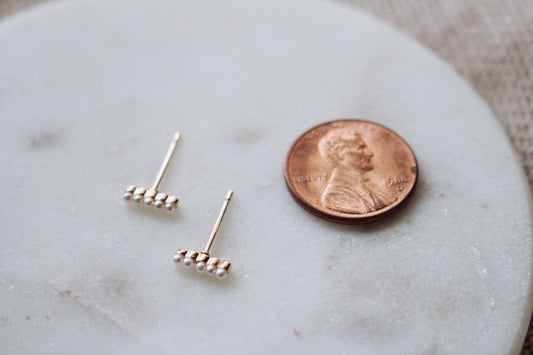 Mini Pearl Bar Studs