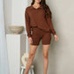 Ribbed Long Sleeve and Short Lounge Set - Multiple Color Options