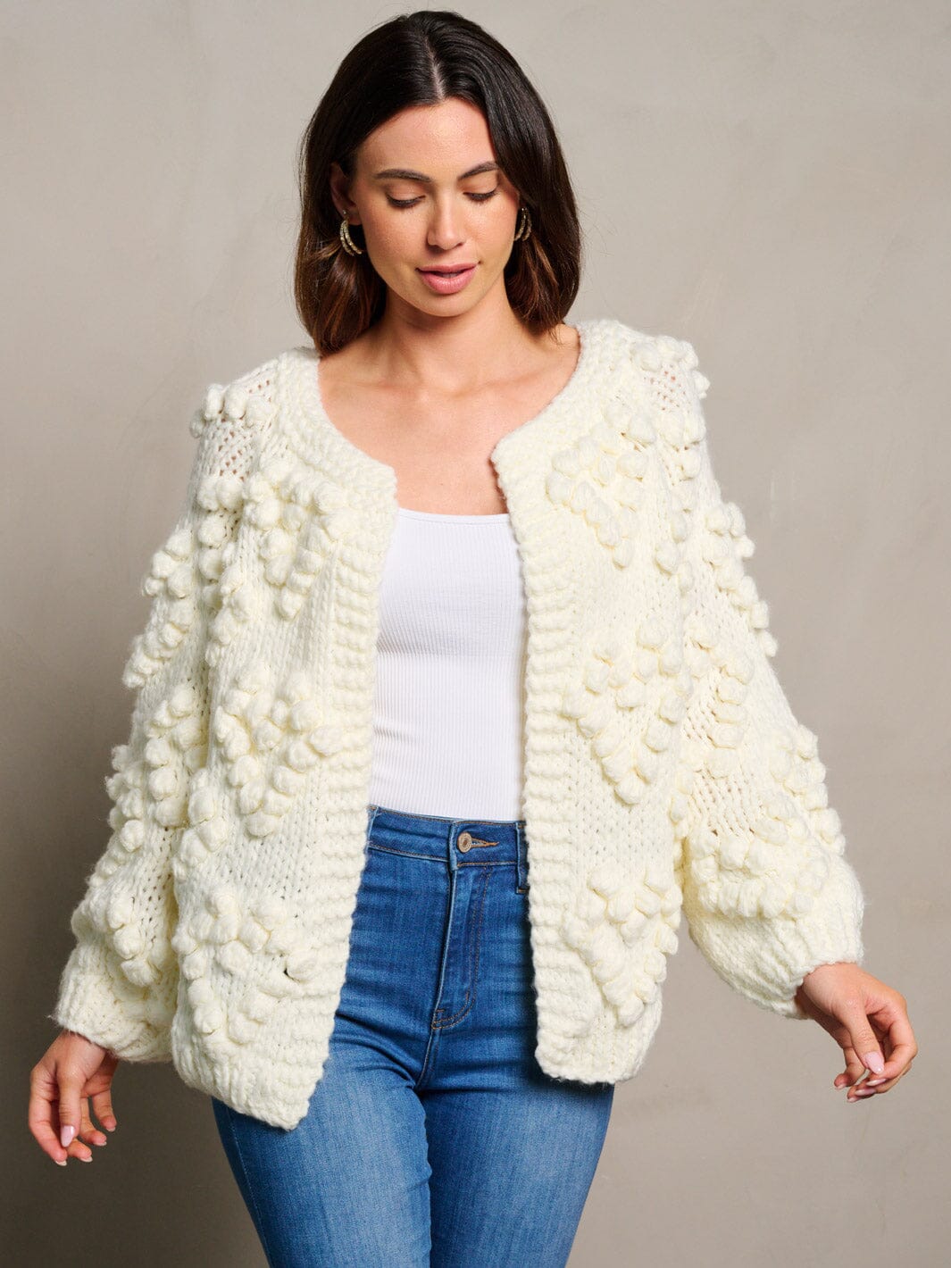 Pom Chunky Cardigan - Multiple Color Options