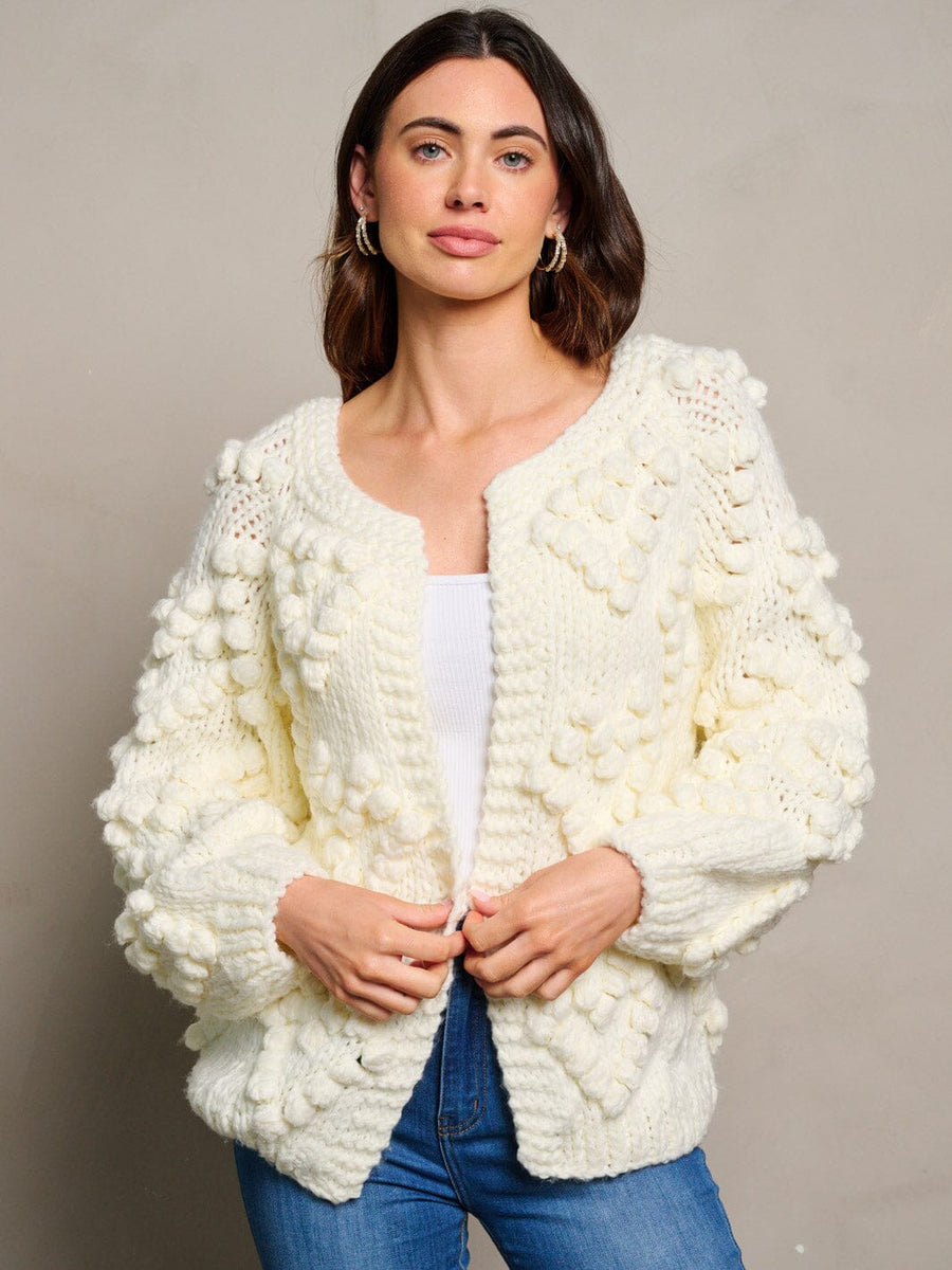 Pom Chunky Cardigan - Multiple Color Options