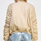 Puffed Zip Up Bomber Jacket