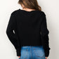 Black Textured Cropped Sweater