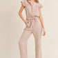 Ruffle Sleeve Jumpsuit With Pockets