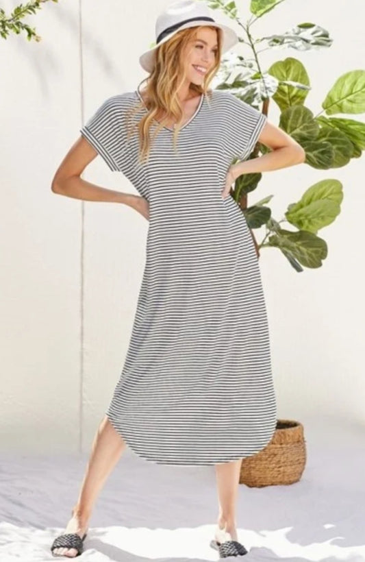 Striped Maxi Dress - Plus