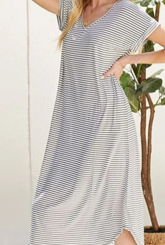 Striped Maxi Dress - Plus