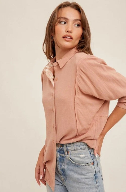 Long Sleeve Button Down Knit Top