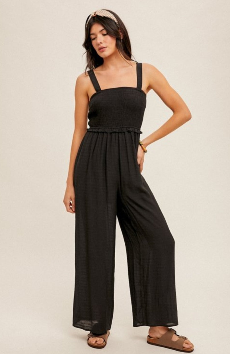 Black Adjustable Strap Jumpsuit