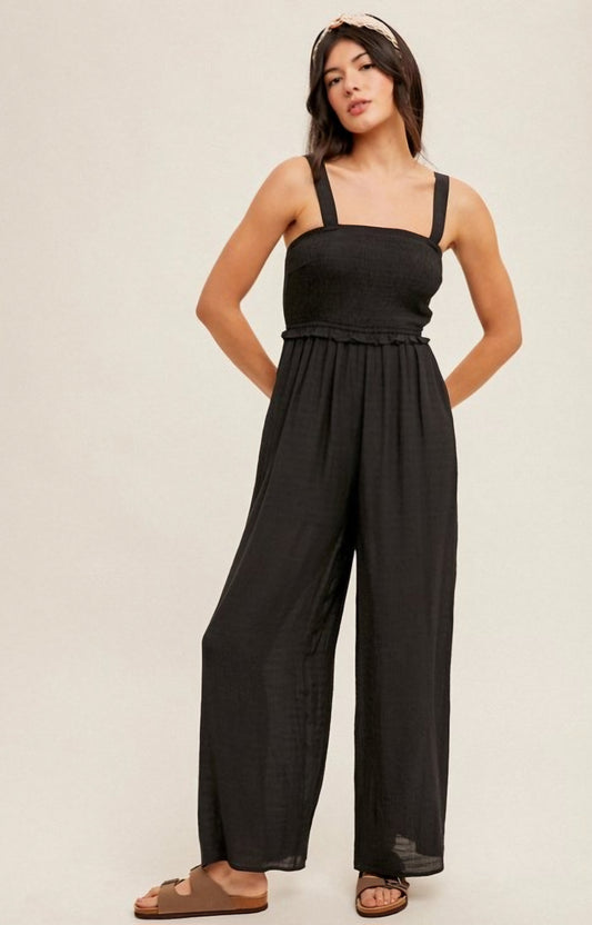 Black Adjustable Strap Jumpsuit