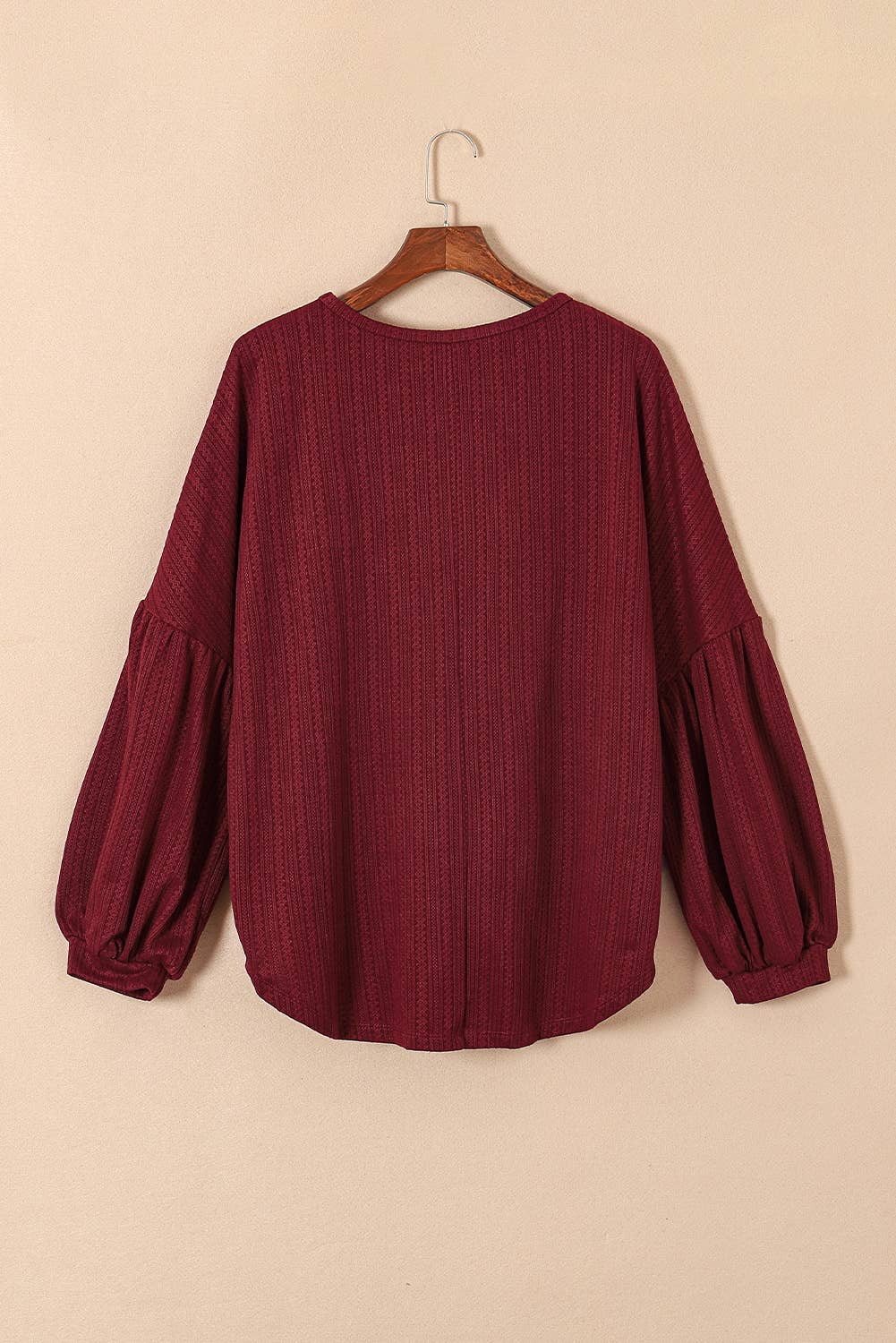 Balloon Sleeve Knit Top - Plus