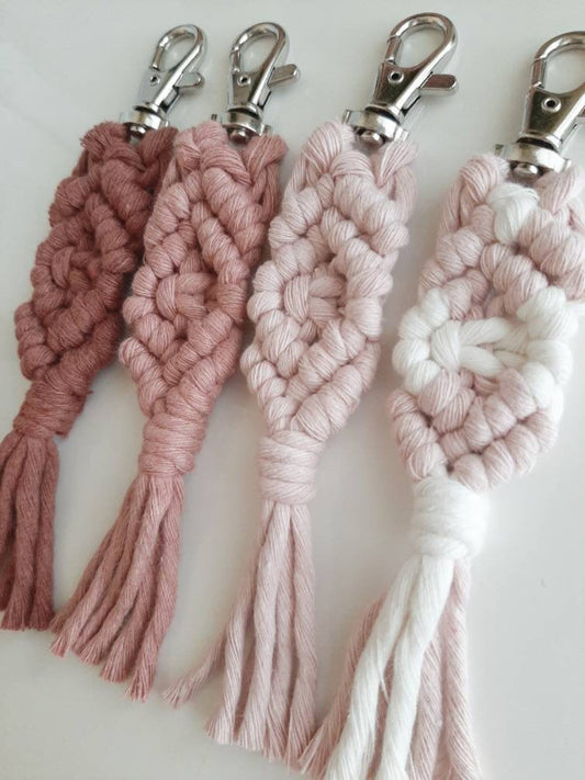 Pink Variety Macrame Keychains - WooliamsAndCo