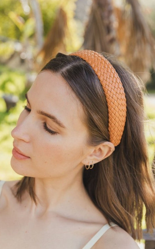 Faux Leather Braided Headband - Multiple Color Options