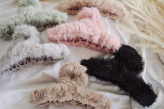 Fuzzy Hair Clips