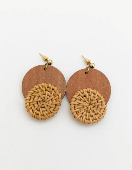 Rattan & Wood Earrings