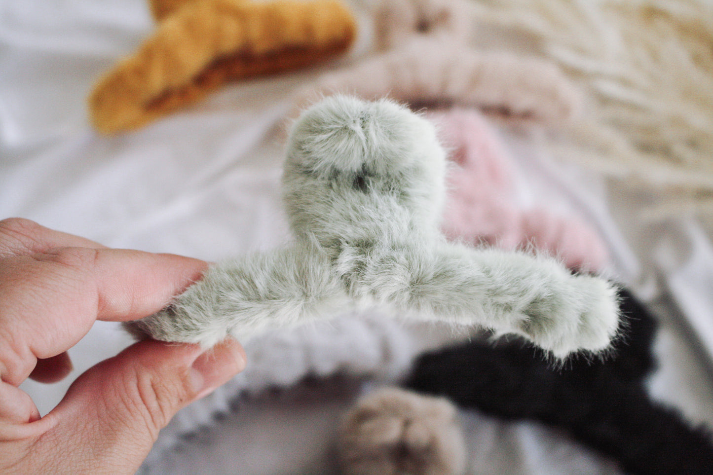 Fuzzy Hair Clips