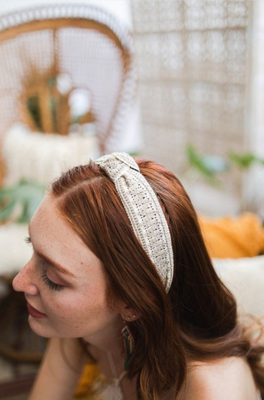 Boho Knotted Pattern Headband - (Multiple Color Options)