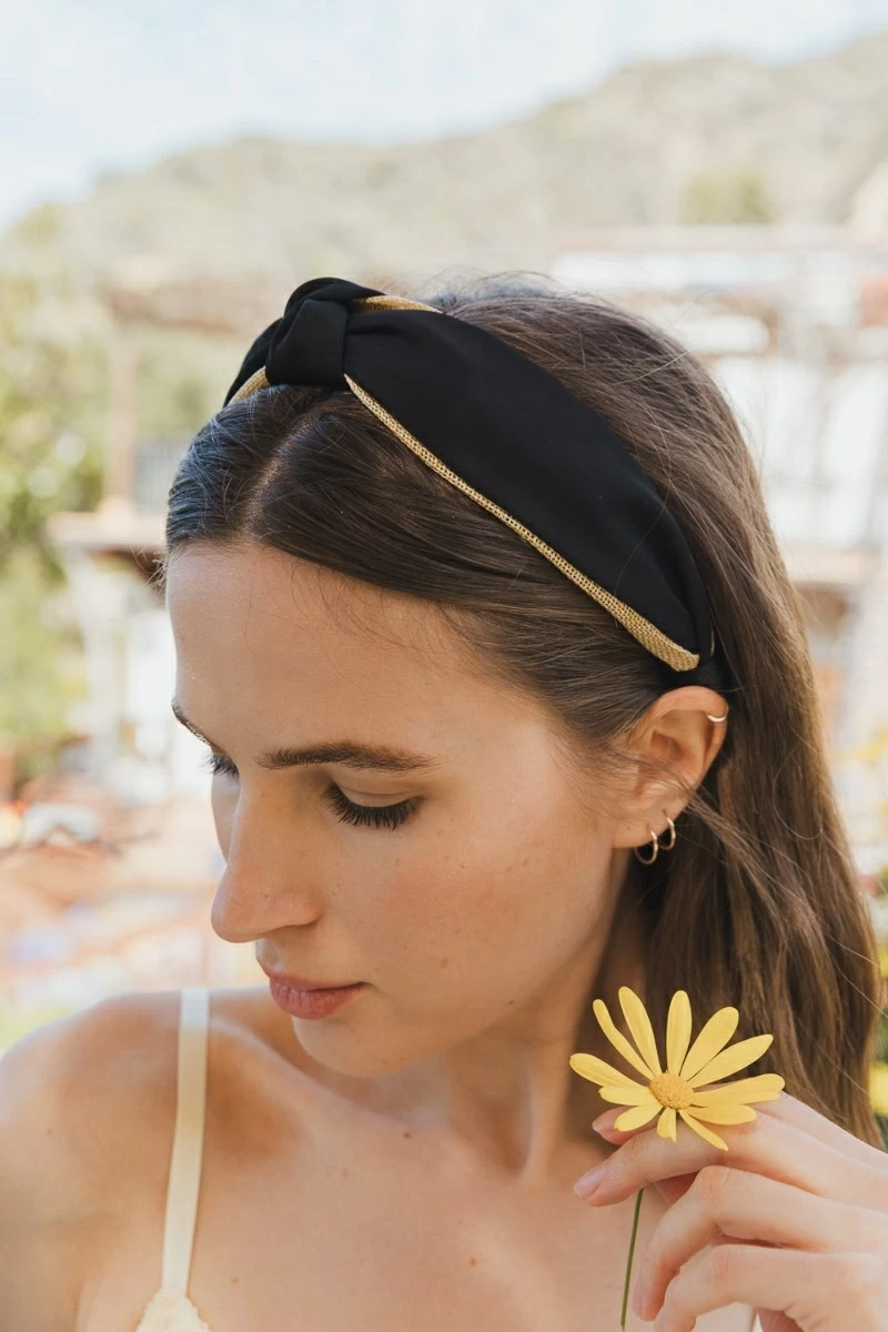 Woven Top Knotted Headband - (Multiple Color Options)